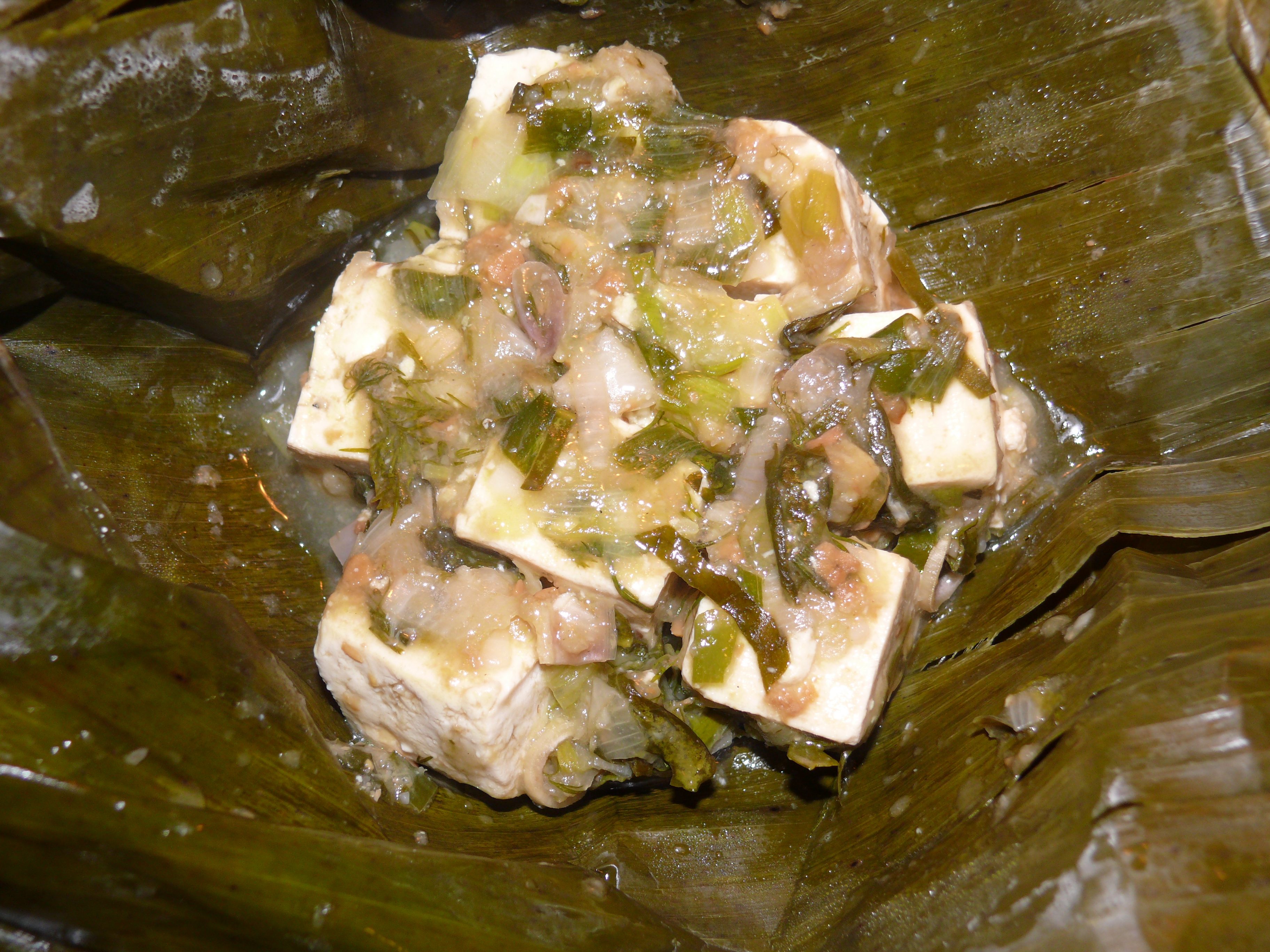 lao tofu in banana leaf 3