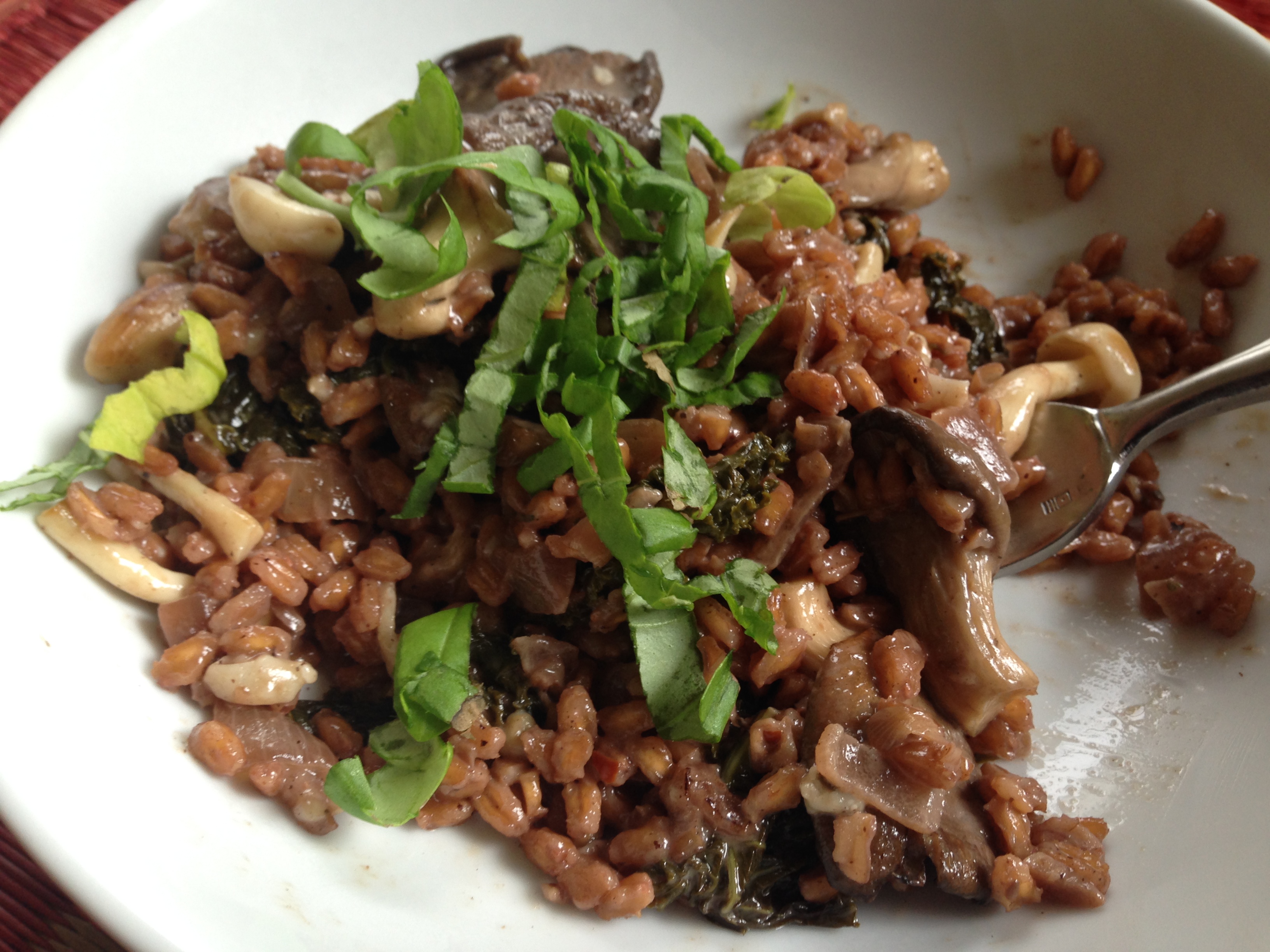 Oyster Mushroom Farro Risotto